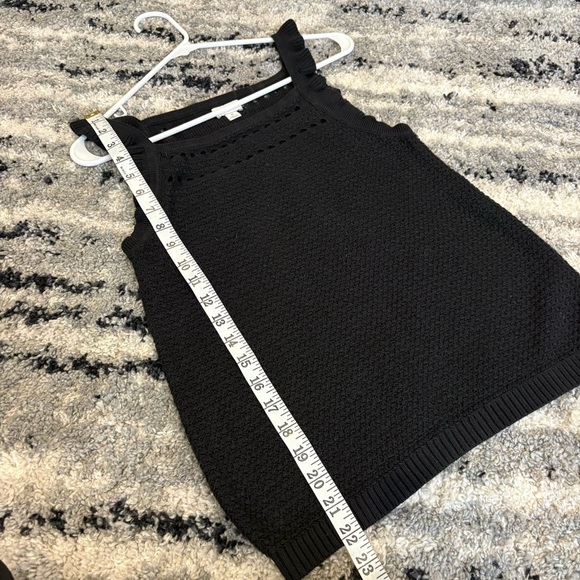 J. Crew Black Crochet Sweater Knit Tank Top Women’s Small - Picture 6 of 6